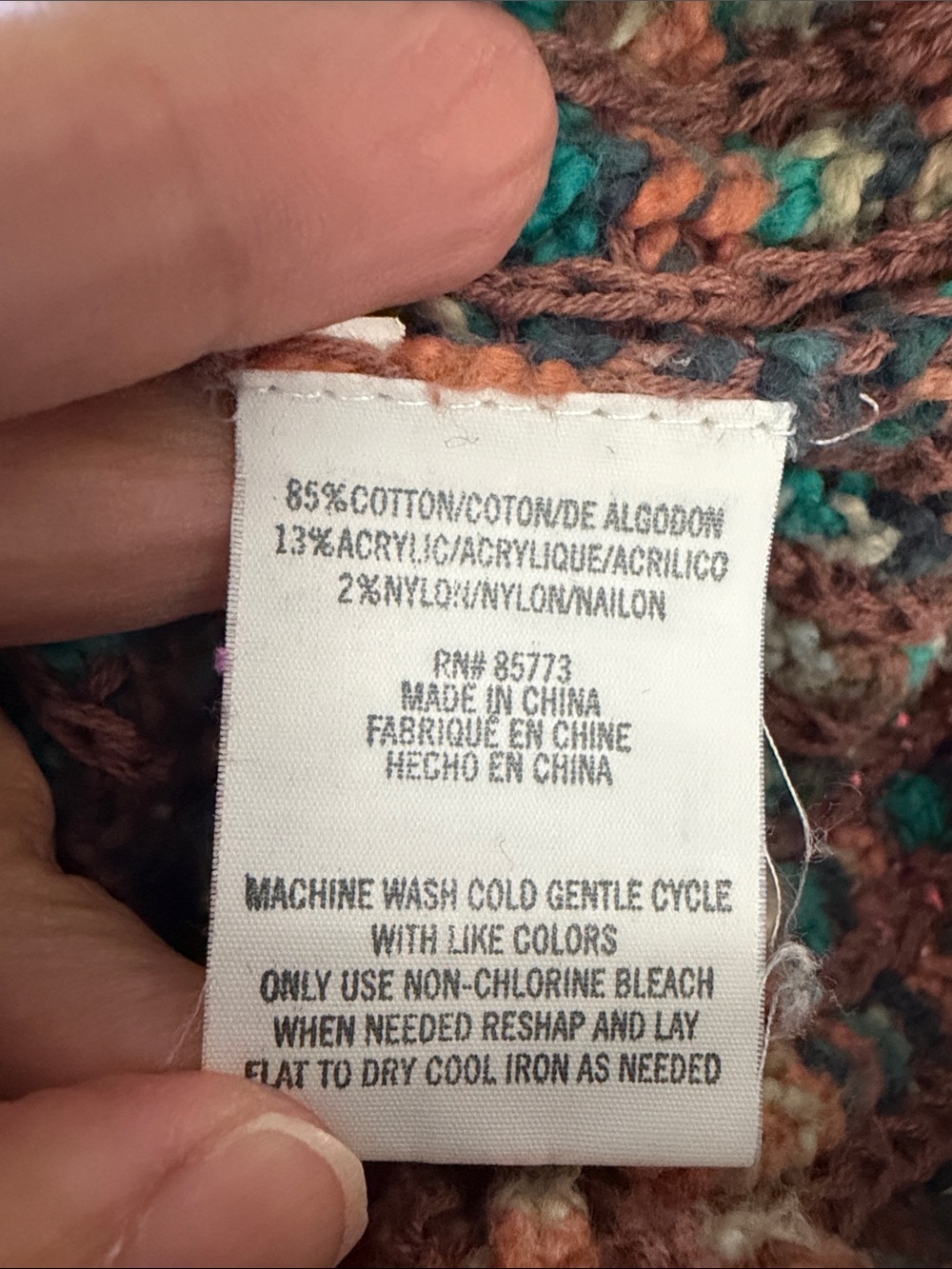 O'Neill Multicolor Knit Hoodie Sweater - Teal & Brown - Picture 5 of 5